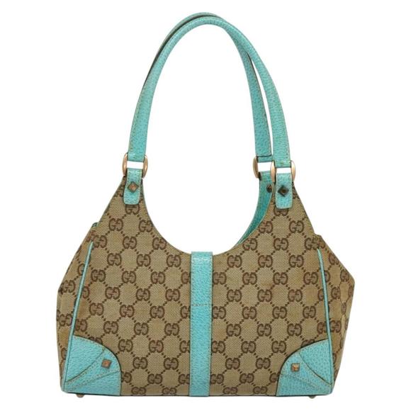 GUCCI GG Canvas New Jackie Shoulder Bag Beige Gold 124409 Auth EC820 - Picture 2 of 16